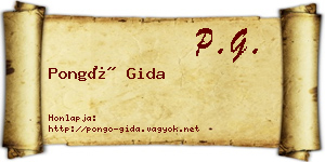 Pongó Gida névjegykártya
